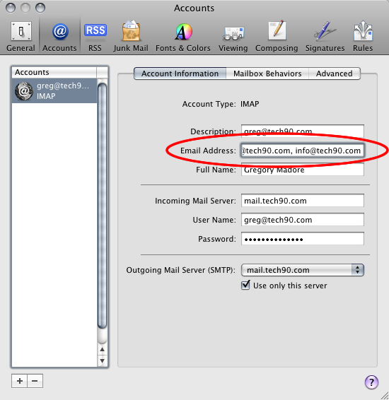 Apple Mail: How can I send a message from a different email address